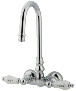 Kingston Brass Wall-Mount Clawfoot Tub Faucets With Polished Chrome CC74T1