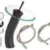 Dyconn Faucet Glass Head Waterfall Bathroom Vessel Faucet, Oil Rubbed Bronze