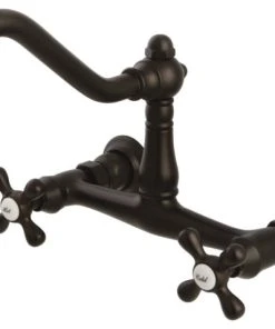 Kingston Brass 8" Center Wall Mount Bathroom Faucet, Oil Rubbed Bronze