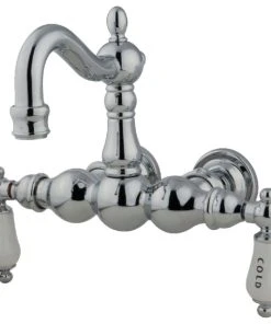 Kingston Brass 3-3/8" Wall Mount Tub Faucet, Polished Chrome
