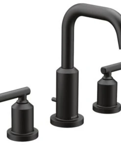 Moen Gibson 2-Handle 8" Widespread High Arc Bathroom Sink Faucet, Matte Black