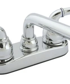 Banner Faucets Chrome Laundry Tub Faucet, Long Spout, Contemporary Lever Hand