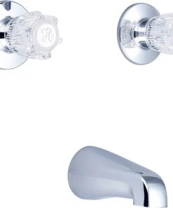 Banner Faucets Two Acrylic Handle Washerless Tub Only Faucet, Chrome