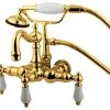 Kingston Brass 3-3/8" Wall Mount Tub Faucet, Polished Brass