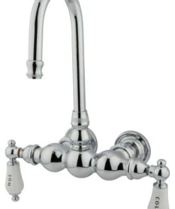 Kingston Brass 3-3/8" Wall Mount Tub Faucet, Polished Chrome