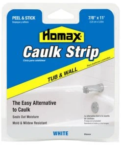 Homax Products Homax® 34015 Tub & Wall Caulk Strip, White, 7/8" X 11'