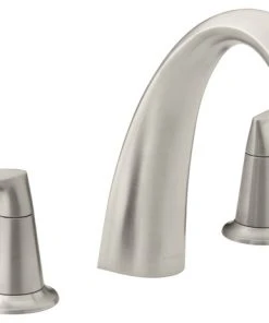 Kohler K-T45115-4 Alteo Double Handle Deck Mounted Roman Tub - Vibrant Brushed