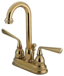 Kingston Brass Silver Sage Two Handle 4" Centerset Lavatory Faucet With Retail Pop-up