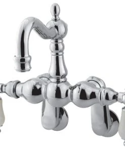 Kingston Brass Adjustable Center Wall Mount Tub Faucet, Polished Chrome