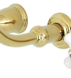 Kingston Brass KS3022PX Restoration Two-Handle Wall Mount Tub Faucet, Polished Brass