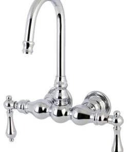AE2T1 Aqua Vintage 3-3/8 Inch Wall Mount Tub Faucet, Polished Chrome