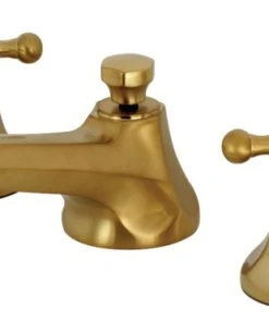 Kingston Brass Widespread Bathroom Faucet With Brass Pop-Up, Brushed Brass