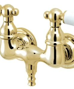 Kingston Brass 3-3/8" Wall Mount Tub Faucet, Polished Brass