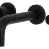 Kingston Brass 2-Handle Wall Mount Bathroom Faucet, Matte Black