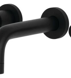 Kingston Brass 2-Handle Wall Mount Bathroom Faucet, Matte Black