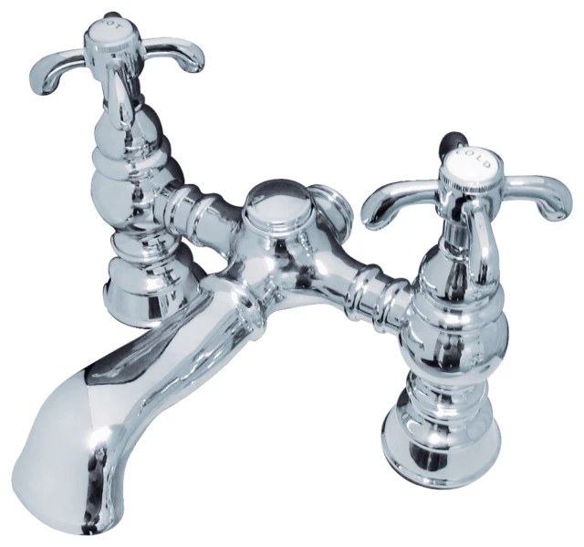Kingston Brass Deck-Mount Clawfoot Tub Faucets With Polished Chrome CC1134T1 1 Kingston Brass Deck-Mount Clawfoot Tub Faucets With Polished Chrome CC1134T1