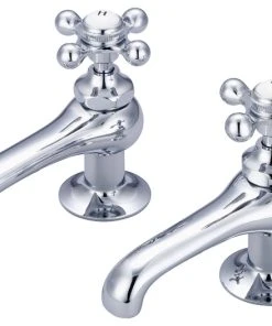 Water Creation Vintage Classic Basin Lavatory Faucet, Chrome, Cross Handles
