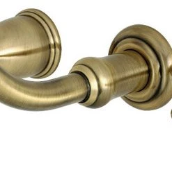 Kingston Brass KS3023PL Restoration Two-Handle Wall Mount Tub Faucet, Antique Brass