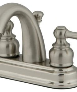 Kingston Brass 4" Centerset Bathroom Faucet W/Retail Pop-Up, Brushed Nickel