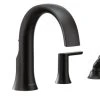 Moen TS984 Doux Widespread Deck Mounted Roman Tub Filler - Matte Black