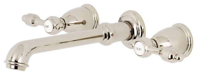 Kingston Brass Two-Handle Wall Mount Tub Faucet, Polished Nickel 1 Kingston Brass Two-Handle Wall Mount Tub Faucet, Polished Nickel