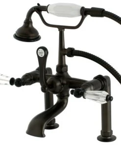 Kingston Brass Aqua Eden AE103T5WLL Wilshire Deck Mount Clawfoot Tub Faucet, Oil Rubbed Bronze