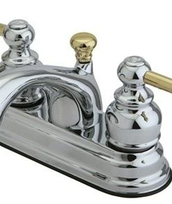 Kingston Brass Knight 2-Handle 4" Centerset Lavatory Faucet, Retail Pop-up, Polished Chrome