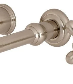 Kingston Brass Two-Handle Wall Mount Tub Faucet, Brushed Nickel