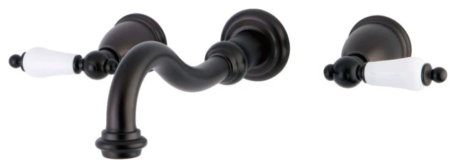 Kingston Brass KS3025PL Two-Handle Wall Mount Tub Faucet, Oil Rubbed Bronze 1 Kingston Brass KS3025PL Two-Handle Wall Mount Tub Faucet, Oil Rubbed Bronze