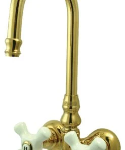 Kingston Brass 3-3/8" Wall Mount Tub Faucet, Polished Brass