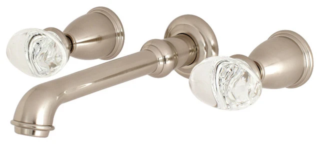 Kingston Brass Two-Handle Wall Mount Tub Faucet, Brushed Nickel 1 Kingston Brass Two-Handle Wall Mount Tub Faucet, Brushed Nickel