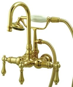 Kingston Brass Vintage Wall Mount Clawfoot Tub Filler With Hand Shower