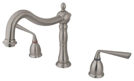 Kingston Brass Silver Sage 2-Handle Roman Tub Filler, Satin Nickel 1 Kingston Brass Silver Sage 2-Handle Roman Tub Filler, Satin Nickel