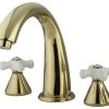Kingston Brass Polished Brass Naples Two Handle Roman Tub Filler KS2362PX