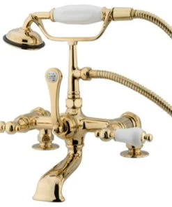 Kingston Brass CC205T Vintage Deck Mounted Clawfoot Tub Filler - Polished Brass