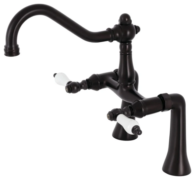 Kingston Brass KS3235PL Deck Mount Clawfoot Tub Faucet, Oil Rubbed Bronze 1 Kingston Brass KS3235PL Deck Mount Clawfoot Tub Faucet, Oil Rubbed Bronze
