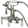 Kingston Brass 3-3/8" Deck Mount Tub Faucet, Brushed Nickel
