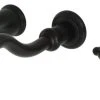 Kingston Brass KS3020PL Two-Handle Wall Mount Tub Faucet, Matte Black