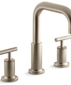 Kohler Purist Deck-Mount Bath Faucet Trim, Vibrant Brushed Bronze