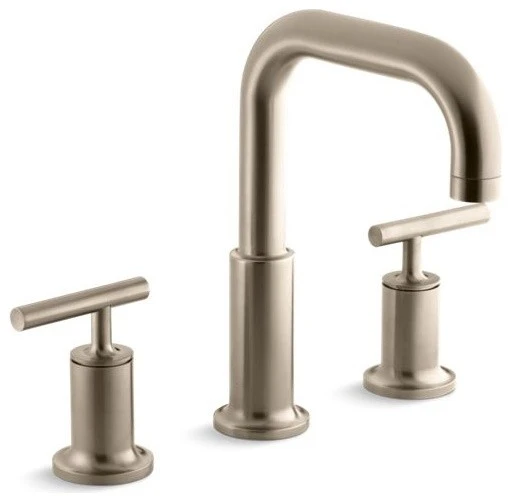 Kohler Purist Deck-Mount Bath Faucet Trim, Vibrant Brushed Bronze 1 Kohler Purist Deck-Mount Bath Faucet Trim, Vibrant Brushed Bronze