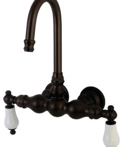AE5T5 Aqua Vintage 3-3/8 Inch Wall Mount Tub Faucet, Oil Rubbed Bronze