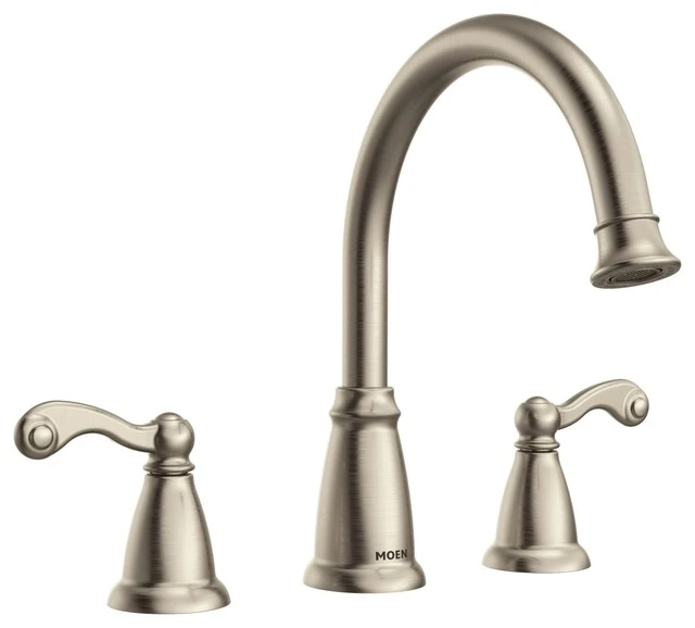 Moen Traditional Spot Resist Brushed Nickel 2-Handle Roman Tub Faucet T624SRN 1 Moen Traditional Spot Resist Brushed Nickel 2-Handle Roman Tub Faucet T624SRN