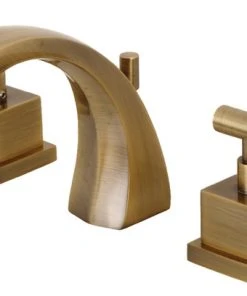 Kingston Brass Widespread Bathroom Faucet With Brass Pop-Up, Antique Brass