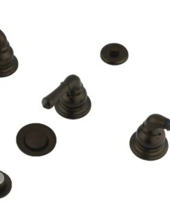 Kingston Brass Three-Handle Bidet Faucet With Pop-Up, Oil Rubbed Bronze