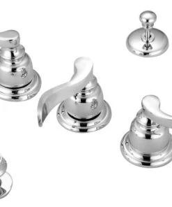 Kingston Brass Polished Chrome Three Handle Bidet Faucet With Brass Pop-up KB8321NFL